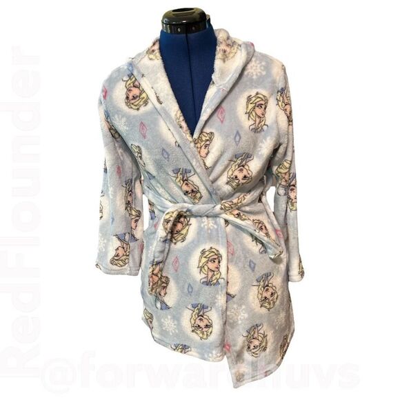 Frozen Elsa Girls Robe With Hood Size M (8) - Picture 1 of 8